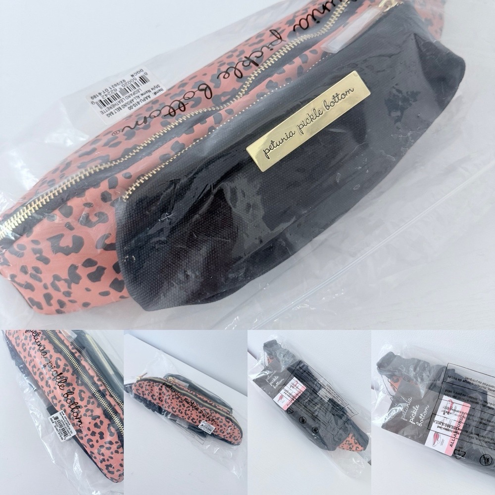 Petunia Pickle Bottom All Around Belt Bag‎ Leopard Print Black/Gold NWT